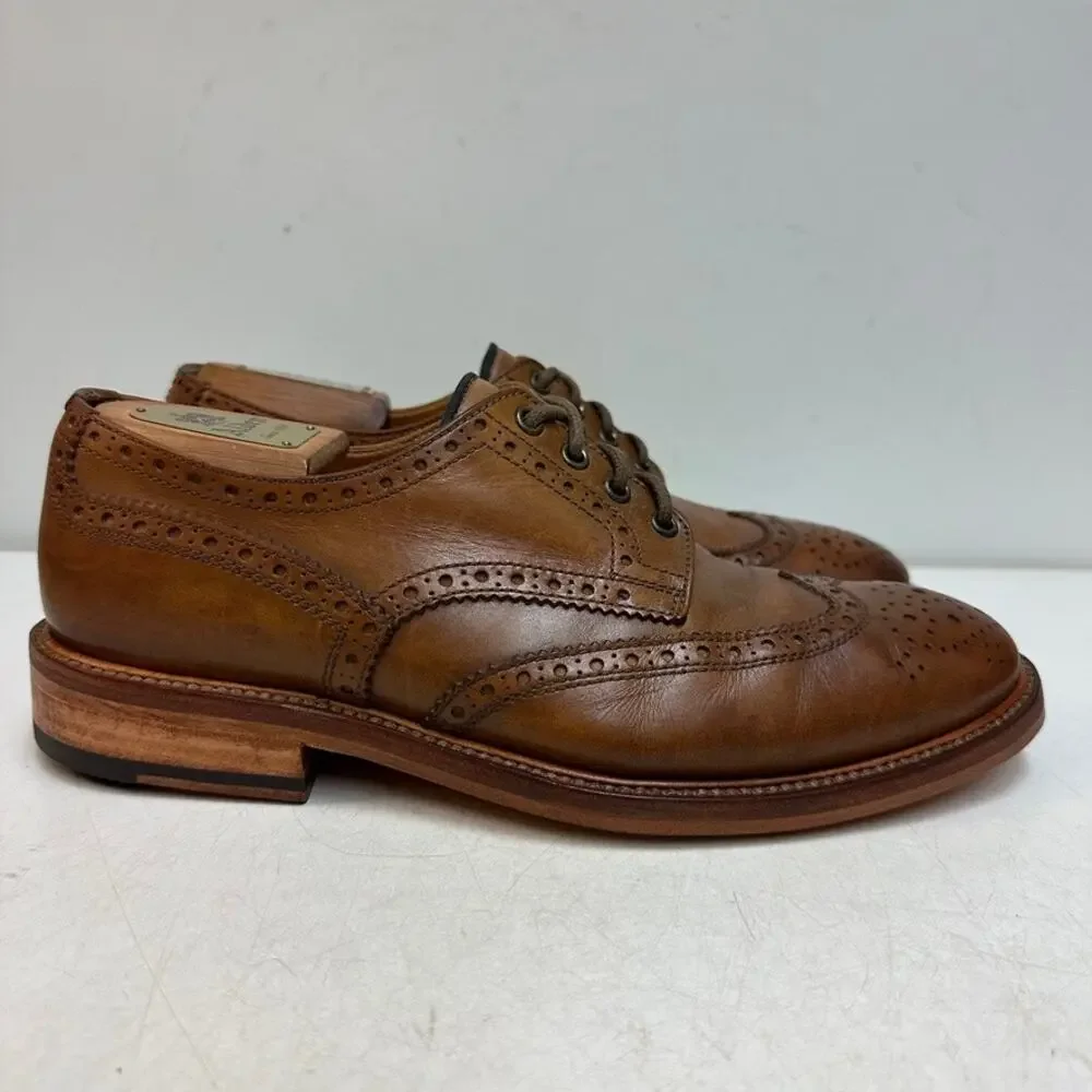 FULLY RESOLED Brunello Cucinelli Wingtip Derby Brown Made in Italy EU 42 US 9 D